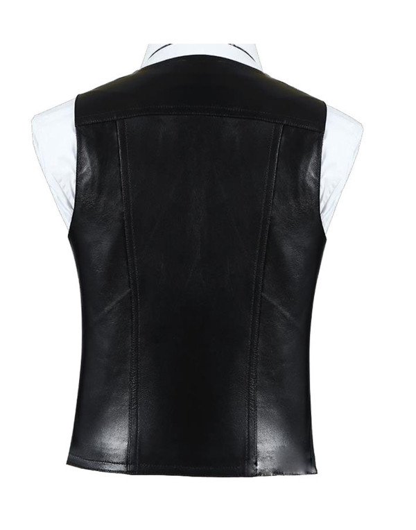 Genuine Sheep Leather Formal Waistcoat for Men in Brown and Black color WC06